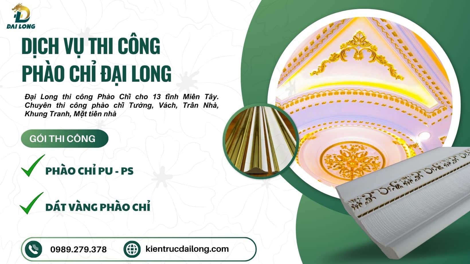 Dịch vụ thi công phào chỉ Cần Thơ Đại Long